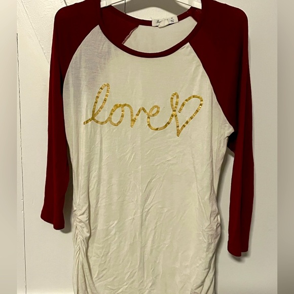 3/ $15 sale Maternity Three Quarter Length Baseball Tee - Picture 1 of 4
